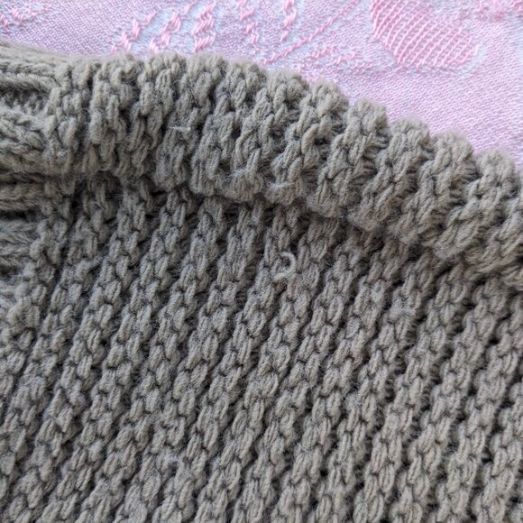 Vintage V-Neck Cable Knit Pullover Sweater Women's Medium British Tan 80s 90s - Picture 11 of 11